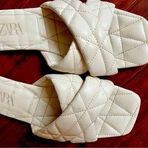 Zara Leather slides, Size 11